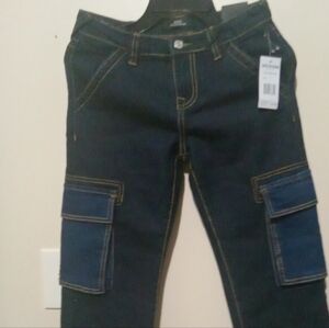 True Relious Dark Blue Cargo Jeans with Pockets Size 12